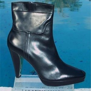 Black Couture Leather New 3/4" Platform Peace Zip